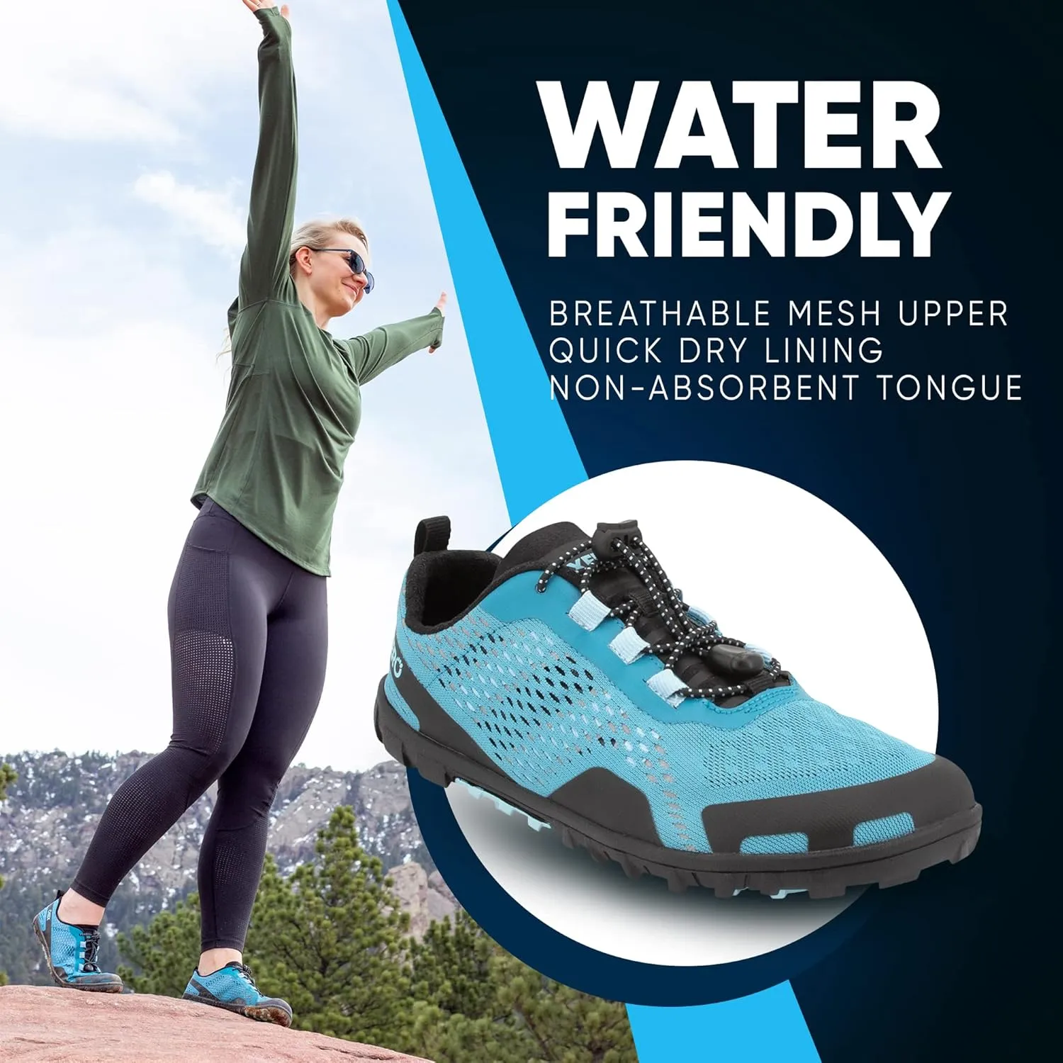 Xero Shoes Barefoot Water Shoes for Women | Aqua X Sport Women's Water Shoes | Wide Toe Box, Zero Drop Heel, Minimalist for Beach, Hiking, Running