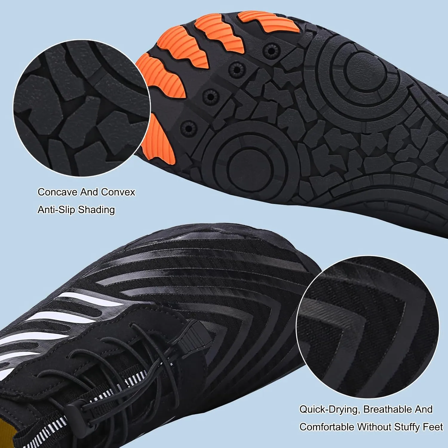 XNIRON Hike Barefoot Shoes for Womens Men,Quick Dry Water Shoes,Beach Pool Aqua Swim Surf Hiking Walking Shoes,Non-Slip Athletic Footwear Wide Toe Water Shoes