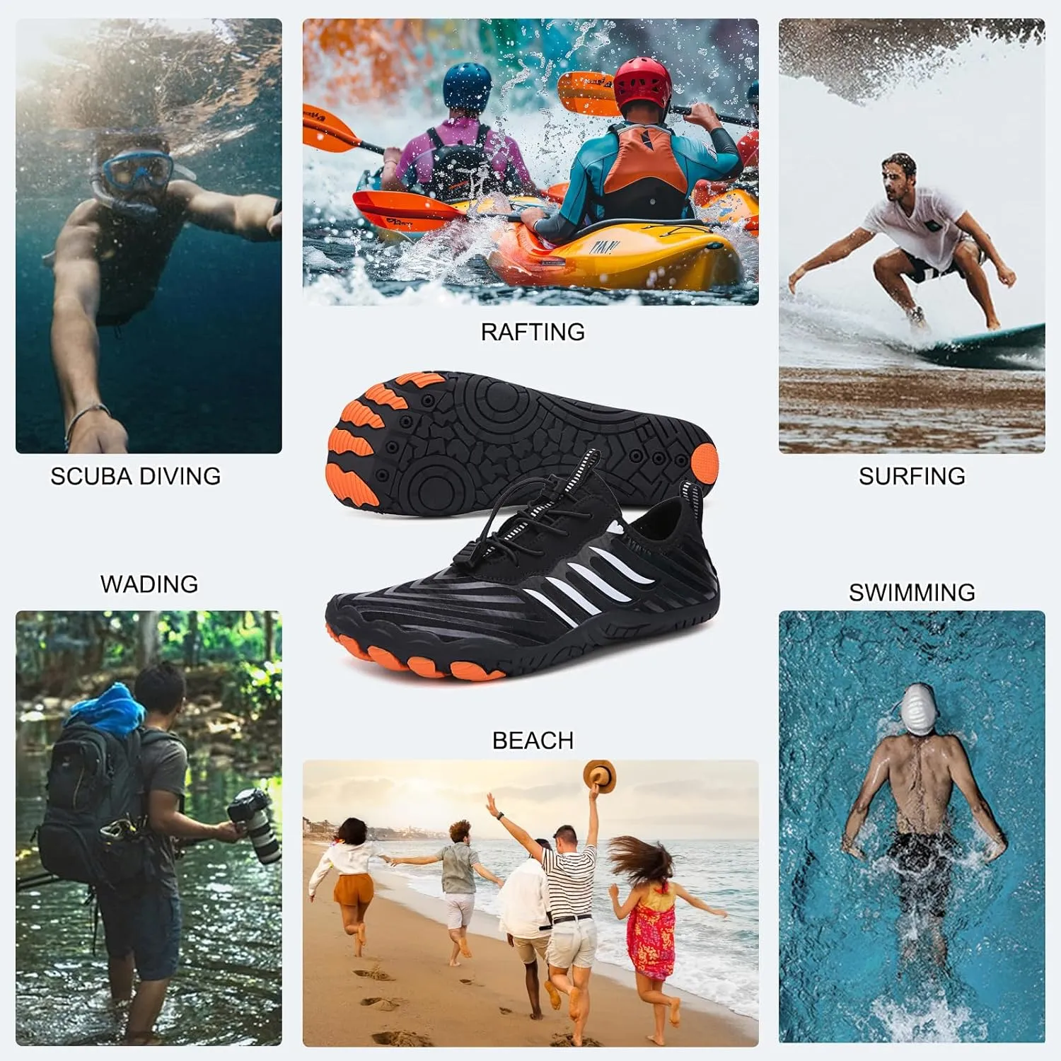 XNIRON Hike Barefoot Shoes for Womens Men,Quick Dry Water Shoes,Beach Pool Aqua Swim Surf Hiking Walking Shoes,Non-Slip Athletic Footwear Wide Toe Water Shoes