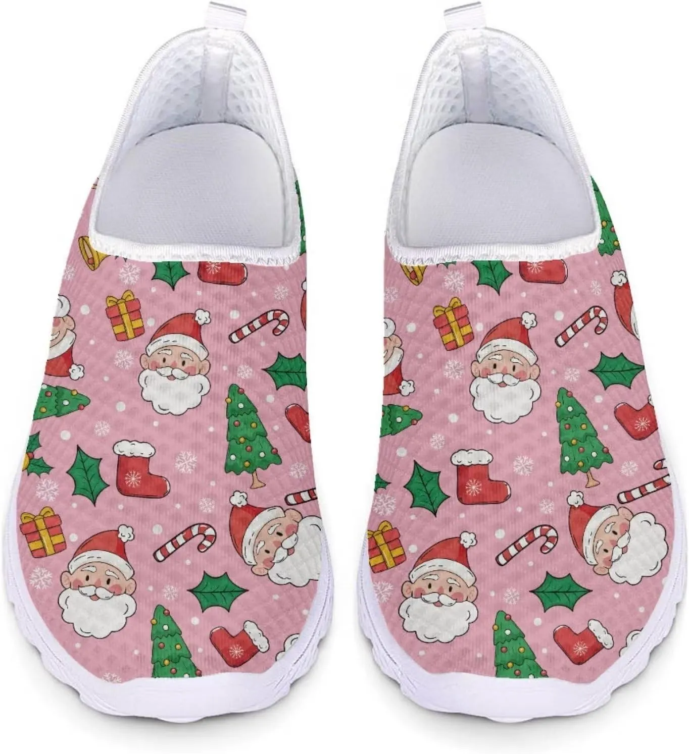 Xpyiqun Christmas Sneakers Slip On Shoes for Women Tennis Shoe Xmas Trainers Footwear