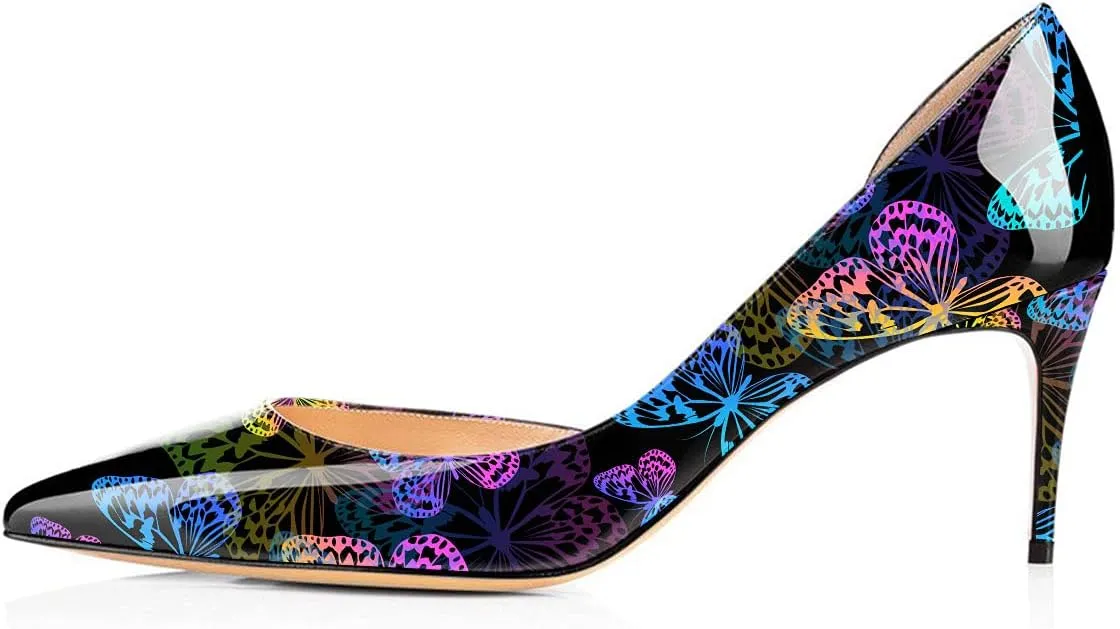 XYD Women D'Orsay Low Heels 2.5 Inch Comfort Slip-on Pointed Toe Sexy Pumps Casual Office Professional Shoes