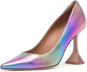 YDN Women Pointed Toe Slip on Pumps Special Kitten High Heel Shoe for Party Prom Dress Lady Size 4-16 US