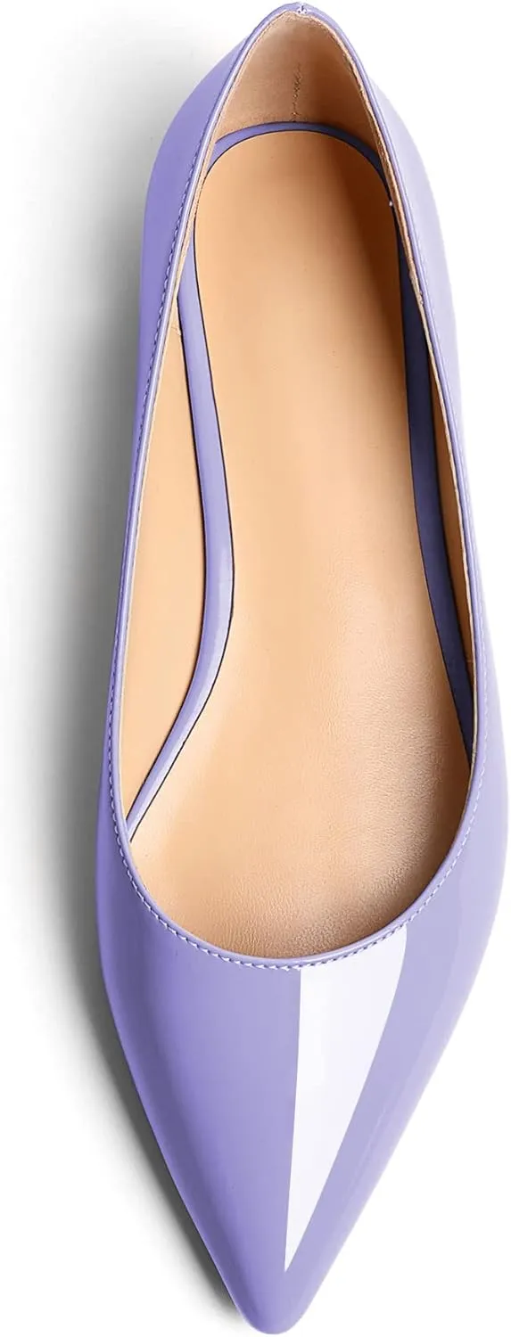 Zamikoo Flats Shoes Women, Pointed Toe Slip On Loafer Flats Shoes Pumps for Office Casual Dressy Comfortable