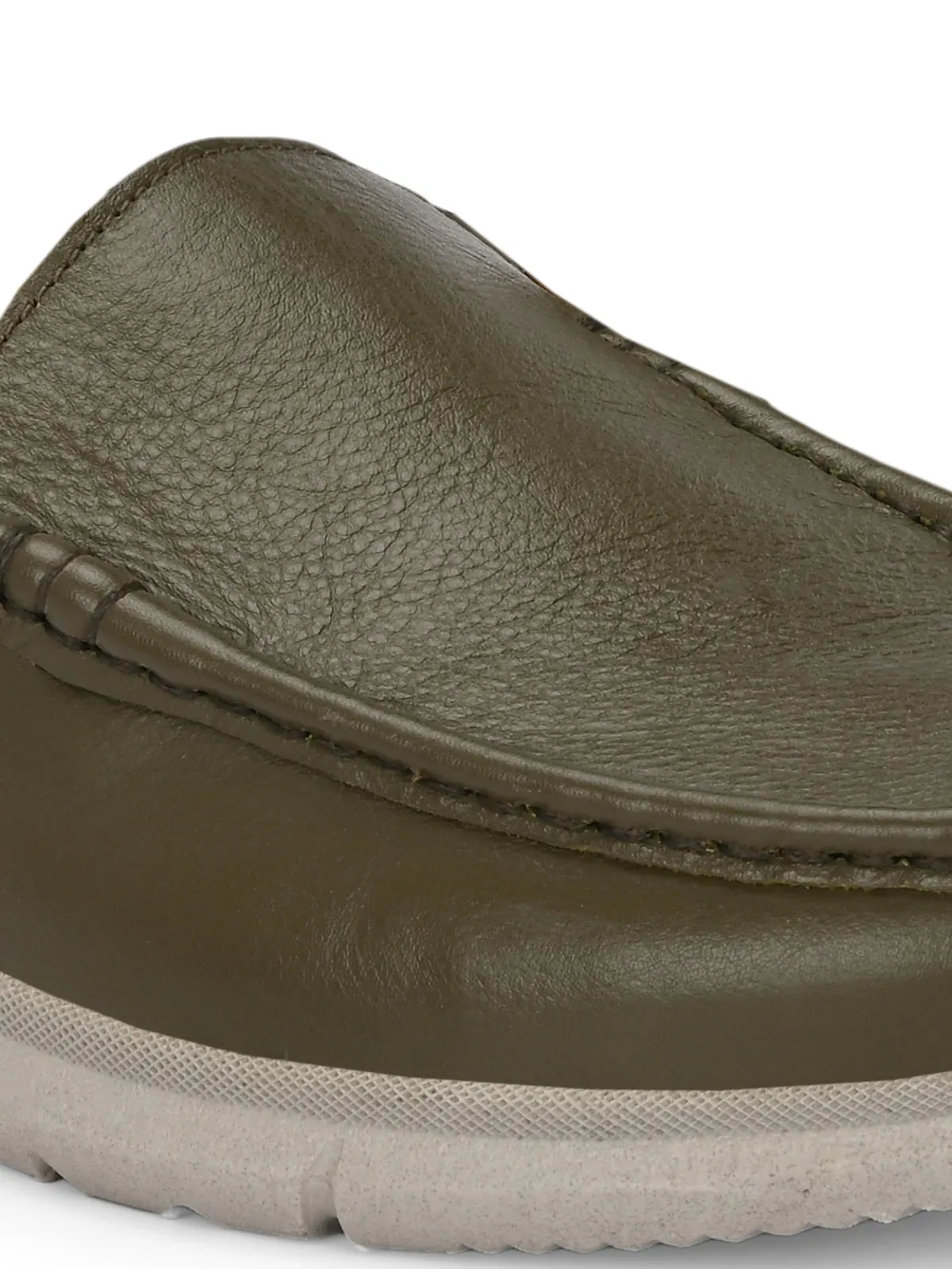 Zero Gravity Olive Leather Slip-On Mules