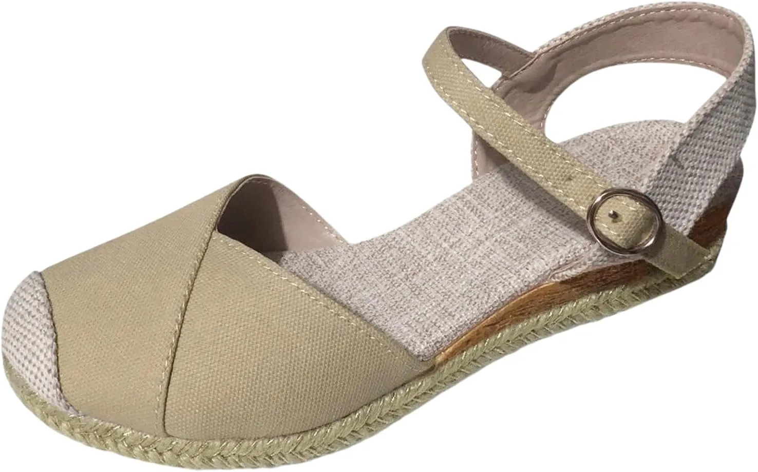 ZWRXW Orthopedic Platform Wedge Sandals for Women Arch Support Closed Toe Platform Sandals Dressy Summer Buckle Ankle Strap Espadrilles Wedge Sandals Comfortable Outdoor Shoes
